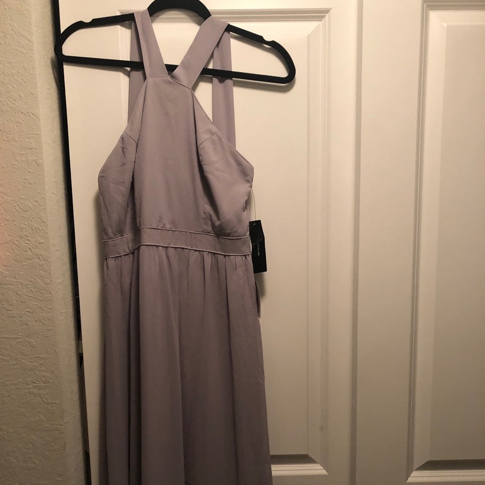 Lulus Air of romance grey maxi bridesmaid  (M)